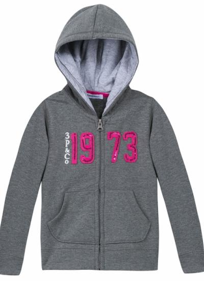 Детская кенгурушка 3Pommes для девочки kengurushka-3g17068_grey | Футболки, лонгсливы, кенгурушки для девочек