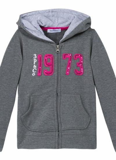 Детская кенгурушка 3Pommes для девочки kengurushka-3g17068_grey | Футболки, лонгсливы, кенгурушки для девочек