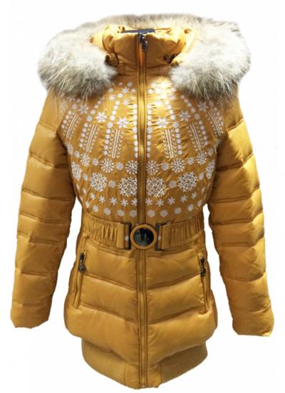 Куртка зимняя  с натуральным  мехом Geldeen Fox для девочки GF262G | Верхняя одежда для девочек