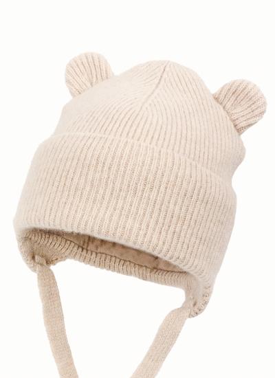Детская шапка теплая GILIS merino Бежевый Jamiks для малыша GILIS merino Nakrycie głowy | Головные уборы и аксессуары для младенцев