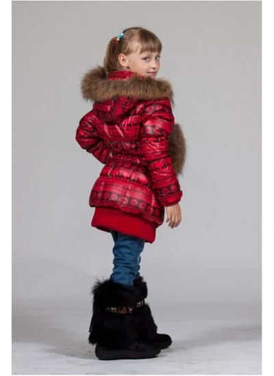 Куртка зимняя  с натуральным  мехом Lisa Rella для девочки LR920red | Верхняя одежда для девочек