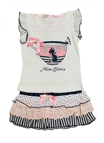 Комплект (юбка, футболка) Miss Glory для девочки S-13001white | Платья, сарафаны, комплекты для девочек